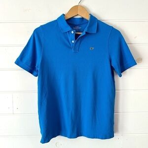 Vineyard Vines Boys 100% Cotton Bright Blue Whale Logo Polo Shirt Sz L (16)